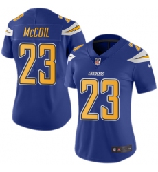 Women's Nike Los Angeles Chargers #23 Dexter McCoil Limited Electric Blue Rush Vapor Untouchable NFL Jersey