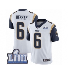 Men's Nike Los Angeles Rams #6 Johnny Hekker White Vapor Untouchable Limited Player Super Bowl LIII Bound NFL Jersey