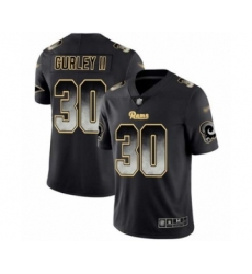 Men's Los Angeles Rams #30 Todd Gurley Limited Black Smoke Fashion Football Jersey