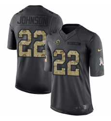 Men's Nike Los Angeles Rams #22 Trumaine Johnson Limited Black 2016 Salute to Service NFL Jersey