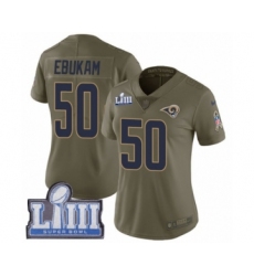 Women's Nike Los Angeles Rams #50 Samson Ebukam Limited Olive 2017 Salute to Service Super Bowl LIII Bound NFL Jersey