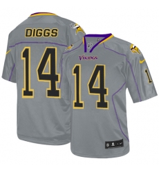 Men's Nike Minnesota Vikings #14 Stefon Diggs Elite Lights Out Grey NFL Jersey