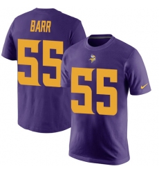 Nike Minnesota Vikings #55 Anthony Barr Purple Rush Pride Name & Number T-Shirt