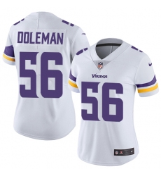 Women's Nike Minnesota Vikings #56 Chris Doleman White Vapor Untouchable Limited Player NFL Jersey