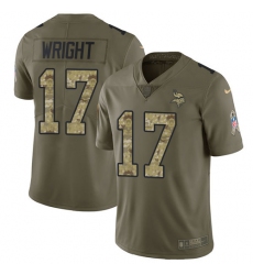 Youth Nike Minnesota Vikings #17 Jarius Wright Limited Olive/Camo 2017 Salute to Service NFL Jersey
