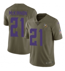 Youth Nike Minnesota Vikings #21 Jerick McKinnon Limited Olive 2017 Salute to Service NFL Jersey