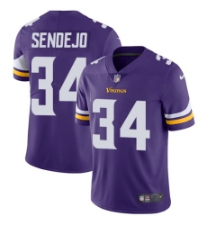 Youth Nike Minnesota Vikings #34 Andrew Sendejo Purple Team Color Vapor Untouchable Limited Player NFL Jersey