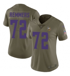 Women's Nike Minnesota Vikings #72 Mike Remmers Limited Olive 2017 Salute to Service NFL Jersey