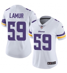 Women's Nike Minnesota Vikings #59 Emmanuel Lamur White Vapor Untouchable Limited Player NFL Jersey