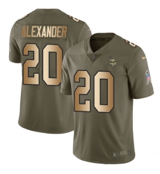 Men's Nike Minnesota Vikings #20 Mackensie Alexander Limited Olive/Gold 2017 Salute to Service NFL Jersey