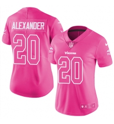 Women's Nike Minnesota Vikings #20 Mackensie Alexander Limited Pink Rush Fashion NFL Jersey