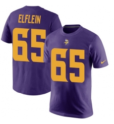 Nike Minnesota Vikings #65 Pat Elflein Purple Rush Pride Name & Number T-Shirt
