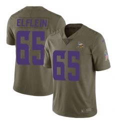 Youth Nike Minnesota Vikings #65 Pat Elflein Limited Olive 2017 Salute to Service NFL Jersey