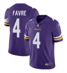 Men's Nike Minnesota Vikings #4 Brett Favre Purple Team Color Vapor Untouchable Limited Player NFL Jersey