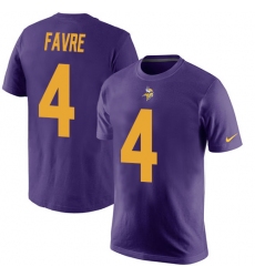 Nike Minnesota Vikings #4 Brett Favre Purple Rush Pride Name & Number T-Shirt