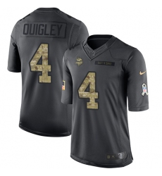 Men's Nike Minnesota Vikings #4 Ryan Quigley Limited Black 2016 Salute to Service NFL Jersey