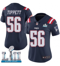 Women's Nike New England Patriots #56 Andre Tippett Limited Navy Blue Rush Vapor Untouchable Super Bowl LII NFL Jersey