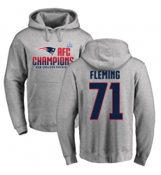 Nike New England Patriots #71 Cameron Fleming Heather Gray 2017 AFC Champions Pullover Hoodie