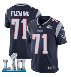 Youth Nike New England Patriots #71 Cameron Fleming Navy Blue Team Color Vapor Untouchable Limited Player Super Bowl LII NFL Jersey