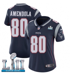 Women's Nike New England Patriots #80 Danny Amendola Navy Blue Team Color Vapor Untouchable Limited Player Super Bowl LII NFL Jersey