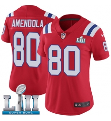 Women's Nike New England Patriots #80 Danny Amendola Red Alternate Vapor Untouchable Limited Player Super Bowl LII NFL Jersey