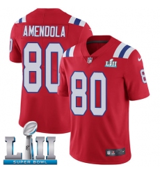 Youth Nike New England Patriots #80 Danny Amendola Red Alternate Vapor Untouchable Limited Player Super Bowl LII NFL Jersey