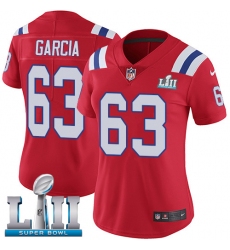 Women's Nike New England Patriots #63 Antonio Garcia Red Alternate Vapor Untouchable Limited Player Super Bowl LII NFL Jersey