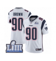 Men's Nike New England Patriots #90 Malcom Brown White Vapor Untouchable Limited Player Super Bowl LIII Bound NFL Jersey