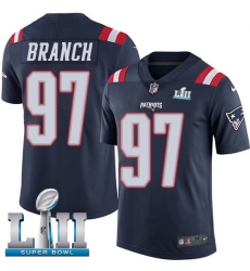 Men's Nike New England Patriots #97 Alan Branch Limited Navy Blue Rush Vapor Untouchable Super Bowl LII NFL Jersey