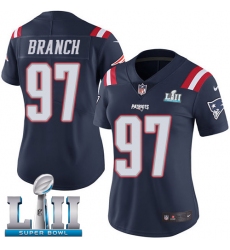 Women's Nike New England Patriots #97 Alan Branch Limited Navy Blue Rush Vapor Untouchable Super Bowl LII NFL Jersey