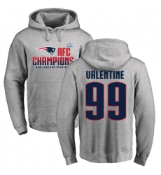 Nike New England Patriots #99 Vincent Valentine Heather Gray 2017 AFC Champions Pullover Hoodie