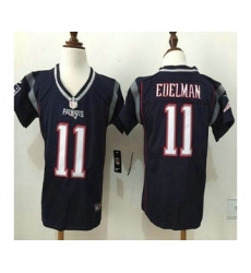 Toddler New England Patriots #11 Julian Edelman Navy Blue Team Color 2015 NFL Nike Game Jersey