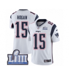 Men's Nike New England Patriots #15 Chris Hogan White Vapor Untouchable Limited Player Super Bowl LIII Bound NFL Jersey
