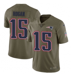 Youth Nike New England Patriots #15 Chris Hogan Limited Olive 2017 Salute to Service NFL Jersey