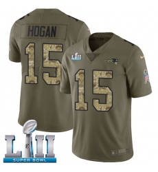 Youth Nike New England Patriots #15 Chris Hogan Limited Olive/Camo 2017 Salute to Service Super Bowl LII NFL Jersey