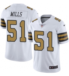 Youth Nike New Orleans Saints #51 Sam Mills Limited White Rush Vapor Untouchable NFL Jersey