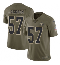 Youth Nike New Orleans Saints #57 Rickey Jackson Limited Olive 2017 Salute to Service NFL Jersey