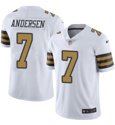 Men's Nike New Orleans Saints #7 Morten Andersen Limited White Rush Vapor Untouchable NFL Jersey