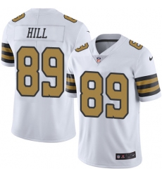 Men's Nike New Orleans Saints #89 Josh Hill Limited White Rush Vapor Untouchable NFL Jersey