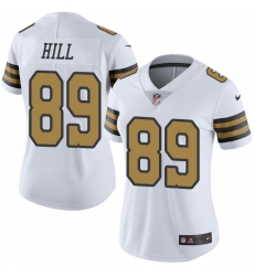 Women's Nike New Orleans Saints #89 Josh Hill Limited White Rush Vapor Untouchable NFL Jersey