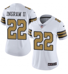 Women's Nike New Orleans Saints #22 Mark Ingram Limited White Rush Vapor Untouchable NFL Jersey