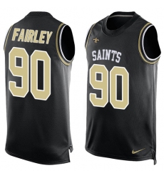 Men's Nike New Orleans Saints #90 Nick Fairley Limited Black Player Name & Number Tank Top NFL Jersey