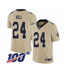 Men's New Orleans Saints #24 Vonn Bell Limited Gold Inverted Legend 100th Season Football Jersey