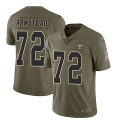 Men's Nike New Orleans Saints #72 Terron Armstead Limited Olive 2017 Salute to Service NFL Jersey