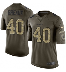 Men's Nike New Orleans Saints #40 Delvin Breaux Elite Green Salute to Service NFL Jersey