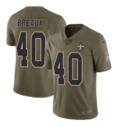 Youth Nike New Orleans Saints #40 Delvin Breaux Limited Olive 2017 Salute to Service NFL Jersey