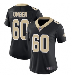 Women's Nike New Orleans Saints #60 Max Unger Black Team Color Vapor Untouchable Limited Player NFL Jersey