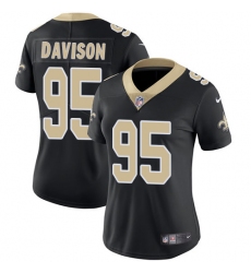 Women's Nike New Orleans Saints #95 Tyeler Davison Black Team Color Vapor Untouchable Limited Player NFL Jersey