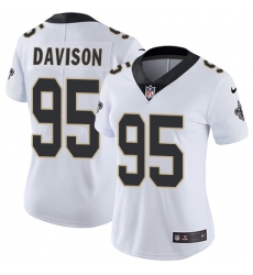 Women's Nike New Orleans Saints #95 Tyeler Davison White Vapor Untouchable Limited Player NFL Jersey