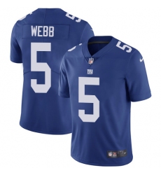 Youth Nike New York Giants #5 Davis Webb Royal Blue Team Color Vapor Untouchable Limited Player NFL Jersey